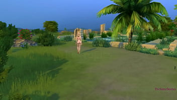 模擬人生 4 無辜的金發女郎在泳池邊的小島上被陌生人操，我的真實聲音