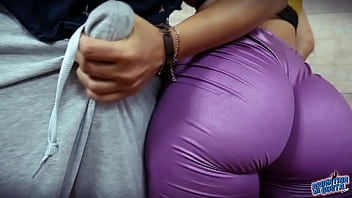 Big Ass Latina In Tight Shiny Leggings Teasing on Cock