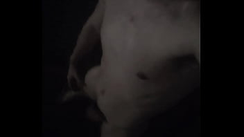 Horny boy walks outside naked and hard