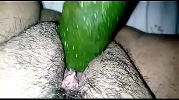 Chilien jouant avec le concombre