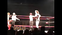 Isis 7 foot tall female wrestler beats up 3 men DVLH Wrestling