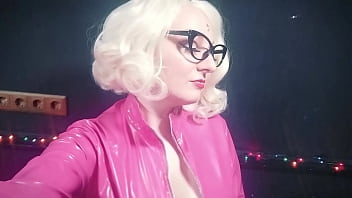 sexy hot blonde MILF wearing fetish lingerie and doing selfie videos for teasing you (Arya Grander)