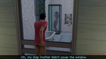 Sims 4, enteado indiano fode duro com sua madrasta indiana no chuveiro