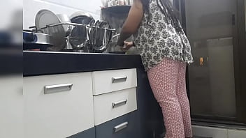 Maid fucked in the kitchen