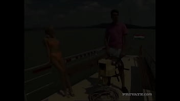 Big Breasted Britnee and Friend Mia Screw a Guy on a Boat