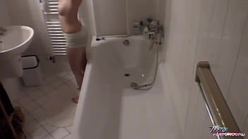 Horny teen takes big black cock in bathroom