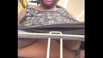 Nookiescookies flashing her fans in Walmart (I hurt my Tittie) lol
