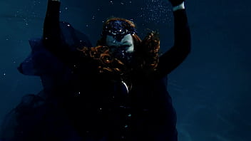 gothic underwater shooting in swimmimg pool. Arya Grander