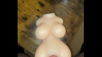Big white dick Fucking my toy like the little dirty slut she is, cumming on her pussy