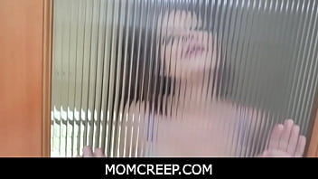 MomCreep - Stepson meets his stepmom in the bathroom for a doggystyle bone session