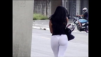 Transparent Pants Showing the Panties on the Street