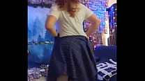 Hotwife Steffi plaid skirt pussy dance (dirty bit)