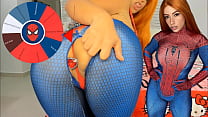 スパイダーマンのコスプレのメアリー・ジェーンは、セックスゲームの輪のフェラ巨乳のバウンスとバットプラグを兼ねないでください