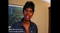 Horny black MILF has cum shot all over her face