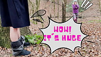 LUCKY Exibicionista: Conseguiu um boquete grátis de um estranho caminhando na floresta