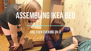 Assembling an IKEA bed and then fucking on it