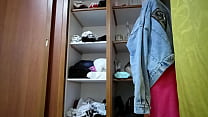 spionagecamera: homevideo van sexy latina in rode lingerie lekt.