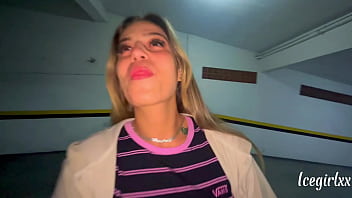 I drove the security guard in my building crazy, I sucked him in the garage and then took him to my room so he could cum in my pussy | WATCH THE FULL ON SHEER