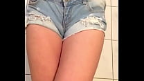 Wetting Desperate my Jeans shorts and long plus he Pee on My Ass