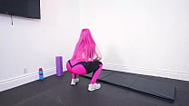 Pink Hair PAWG Lily Lou In Yoga Pants Gets Creampie - 60FPS POV