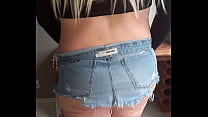 My butt in a mini skirt and bikini is stuck