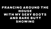LiveNLove Films ME Imoani caracolant autour de la maison avec des bottes sexy et des fesses nues montrant