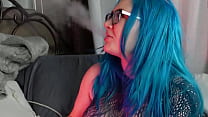 Incredible blue haired BBW Aspen needs some spanking