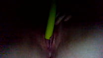 playing with my pussy with a hairbrush in the dark