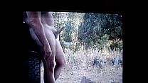 Naked outdoor show for my friend.