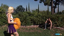 Cheerleader with a perfect ass gets penetrated by her man