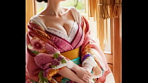 Una mujer japonesa AI con un kimono que combina ternura y sensualidad es la comidilla de la ciudad.
