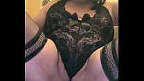 French chubby sissy jinna play with Big black toy in lingerie