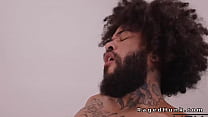 Threesome interracial gay anal sex between tattooed men