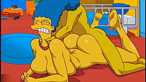 Anale Hausfrau Marge stöhnt vor Vergnügen, als heißes Sperma ihren Arsch füllt und in alle Richtungen spritzt / Hentai / Unzensiert / Toons / Anime