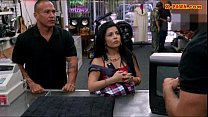 Sexy Latina hardcore sex with a dude in the pawnshop