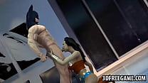 Il cartone animato 3D Wonder Woman succhia il cazzo e si fa scopare